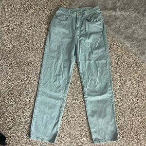 Lauren by Ralph Lauren Sage Green Cotton Jeans - Stained
